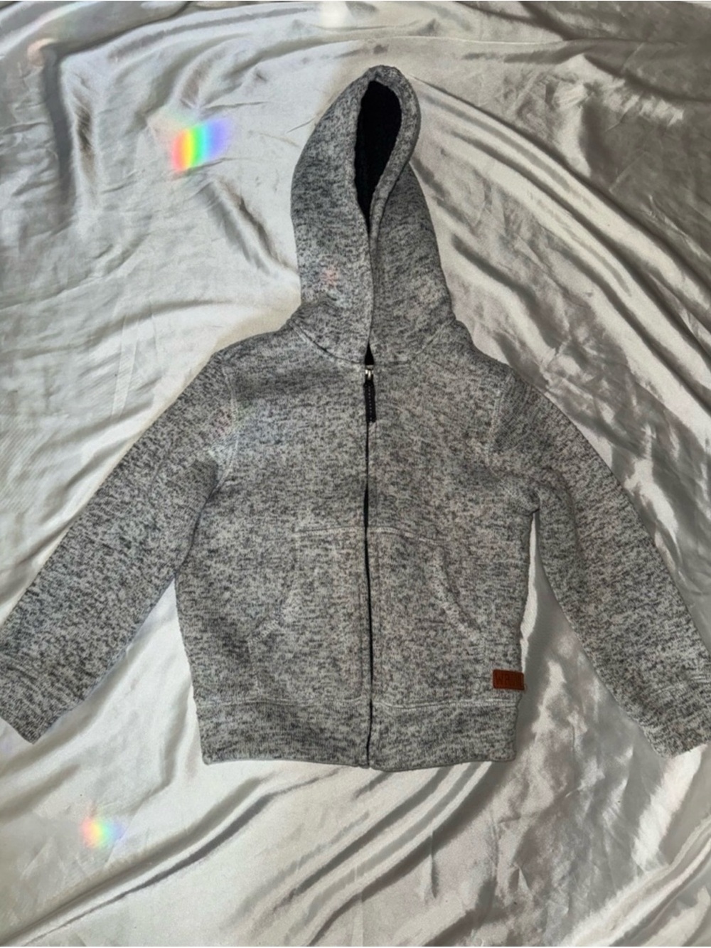 Vintage Kids Heather Gray Hooded Zip-Up Sweatshirt